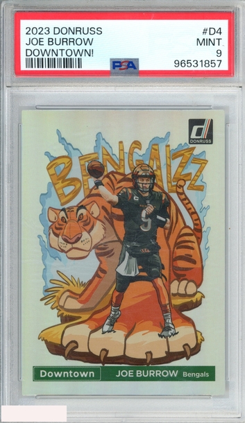 2023 PANINI DONRUSS DOWNTOWN! JOE BURROW #D4 BENGALS PSA 9 MINT