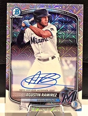 2025 Bowman  Agustin Ramirez  Chrome Mojo Mega Prospect  Auto  #BMA-AR   MARLINS