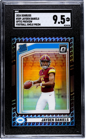 2024 Optic Preview Jayden Daniels Football Emoji SGC 9.5 SSP Rookie Card #389