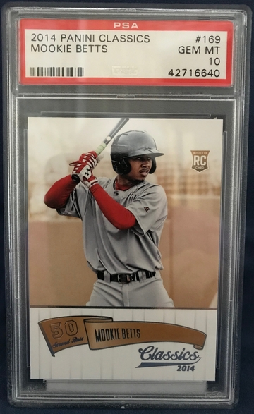 2014 Panini Classics Mookie Betts RC PSA 10 low pop