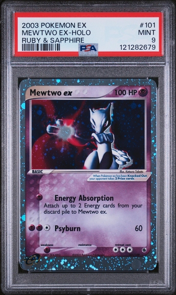 2003 Pokémon EX Ruby & Sapphire Mewtwo #101/109 EX Holo PSA 9