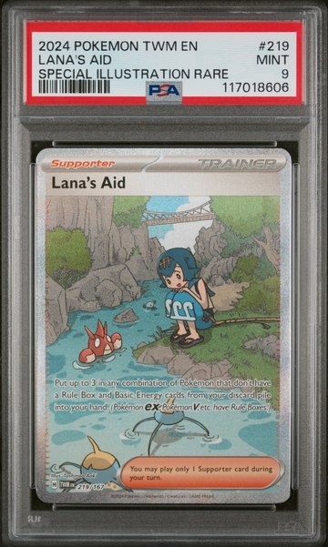 2024 Pokemon #219/167 Lana's Aid Special Illustration Rare PSA 9