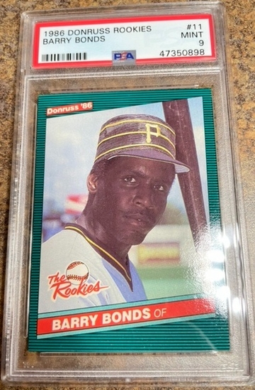 Barry Bonds 1986 Donruss Rookies PSA 9