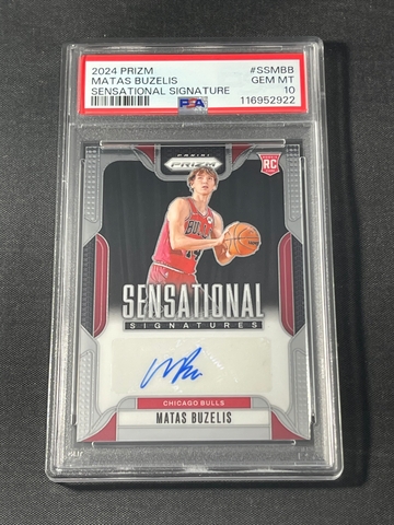 2024 Prizm MATAS BUZELIS RC Auto Sensational Signature #SS-MBB Rookie PSA 10 Gem Mint