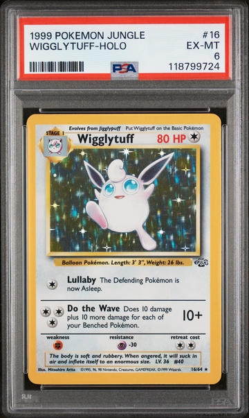 1999 Pokemon #16/64 Wigglytuff Jungle PSA 6