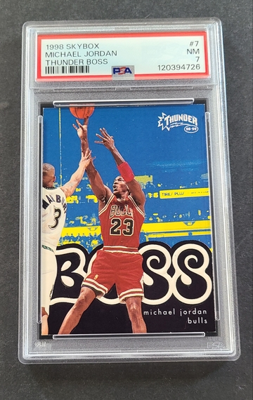 1998 SKYBOX THUNDER BOSS #7 MICHAEL JORDAN PSA 7 NM