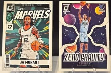 (2) 2024-25 Donruss Ja Morant Cards, Zero Gravity & Net Marvels , Grizzlies