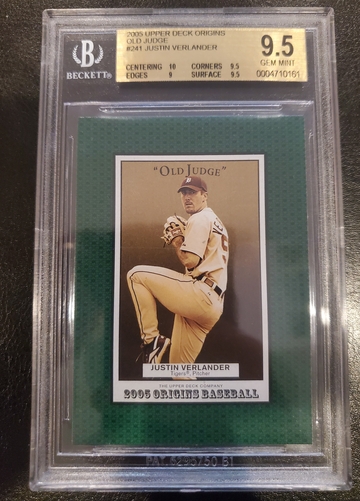 2005 Upper Deck Origins Justin Verlander BGS 9.5
