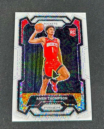 2023-24 Amen Thompson Panini Prizm White Sparkle Rookie #150 SP RC RARE