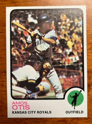 1973 TOPPS AMOS OTIS #510, NM-MT. HIGH GRADE