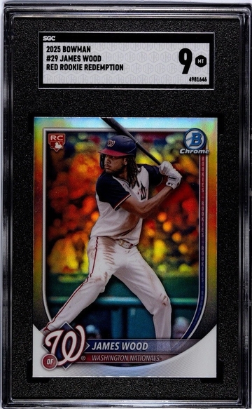 James Wood (RC) Red Variation / 2025 Bowman Chrome Short Print SGC 9