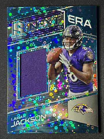 2018 Spectra Blue Disco Next Era Lamar Jackson Rookie RC Jersey /99