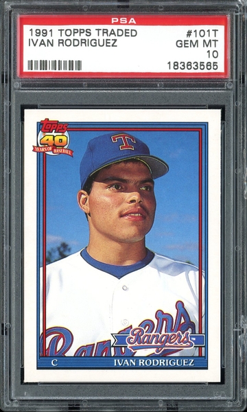 IVAN RODRIGUEZ 1991 TOPPS TRADED #101T 101 T PSA 10 RC