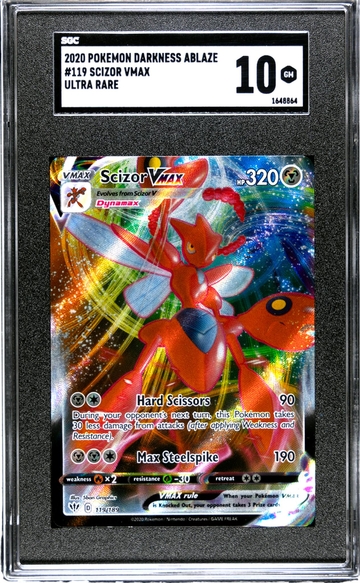 2020 Pokémon Darkness Ablaze Scizor #119 VMAX Ultra Rare SGC 10
