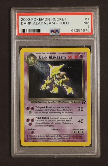 2000 Nintendo Pokemon #1 Dark Alakazam Rocket Holo PSA 7 NM