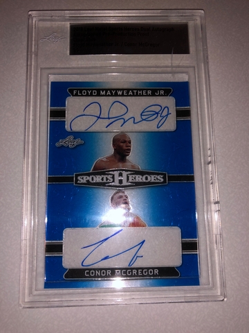 2017 Leaf Metal Sports Heroes Blue Floyd Mayweather Conor McGregor Dual Auto 1/1