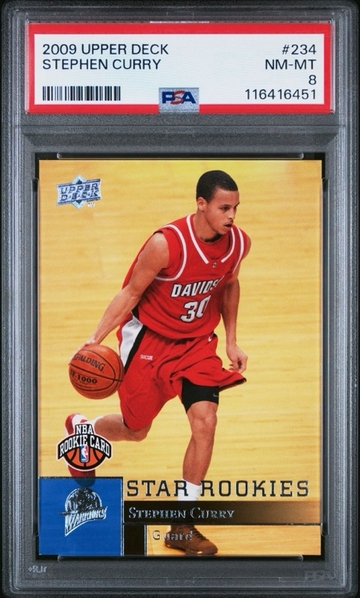 2009 Upper Deck Steph Curry PSA 8 Rookie Card #234