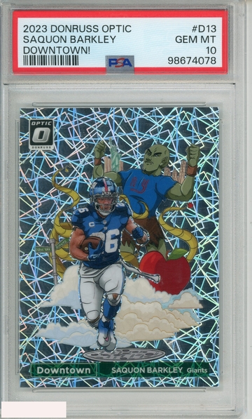 2023 PANINI DONRUSS OPTIC DOWNTOWN! SAQUON BARKLEY #D13 PSA 10 GEM MT