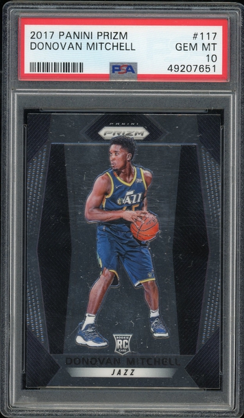 Donovan Mitchell 2017/18 Panini Prizm RC #117 PSA 10 GEM MINT Utah Jazz!