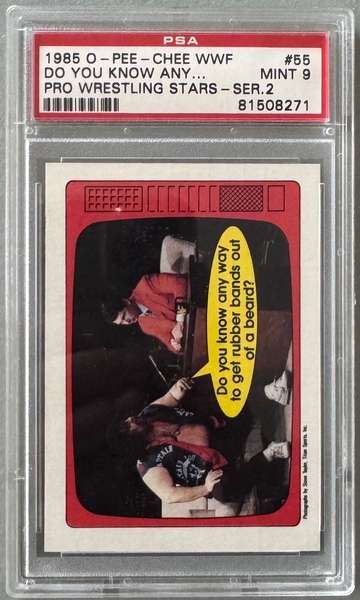1985 O-Pee-Chee WWF WWE Vince McMahon Captain Lou Albano Pro Wrestling Stars Series 2 PSA 9