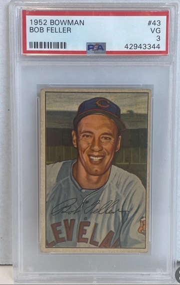 1952 Bowman Bob Feller baseball card #43 PSA 3. 