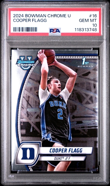 2024-25 1st Bowman Chrome U Cooper Flagg #16 Rookie RC PSA 10