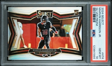 2024 Panini Select - Field Level Marvin Harrison Jr. Silver Prizm (RC) PSA 10