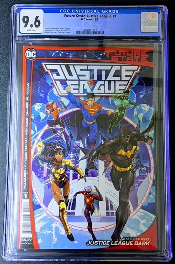 Future State: Justice League #1 CGC 9.6 1st team Appearance of the new Justice League & Future State Hyperclan!