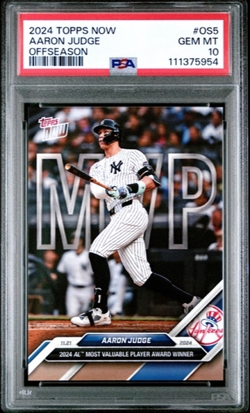 2024 Topps Now Aaron Judge MVP Award #OS5 Yankees Gem Mint PSA 10