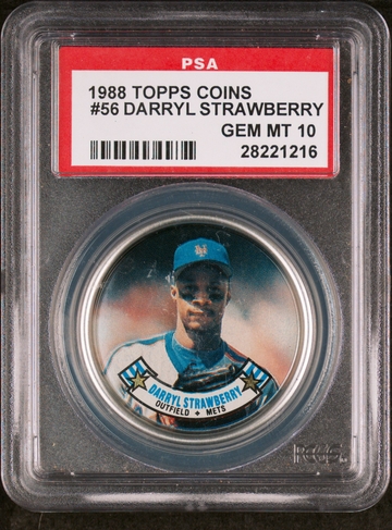 1988 TOPPS COINS #56 DARRYL STRAWBERRY GEM MINT PSA 10