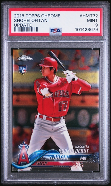 2018 TOPPS CHROME UPDATE SHOHEI OHTANI HMT32 PSA 9 MINT ROOKIE CARD RC ANGELS