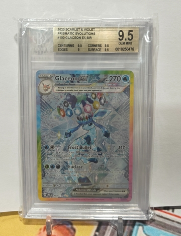 2025 scarlet & violet prismatic evolutions glaceon ex sir bgs 9.5 