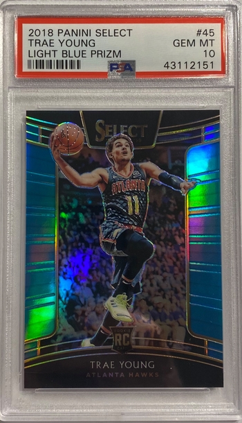 2018 select light blue trae young Rc psa 10 gem mint 