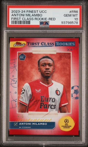 2023-24 TOPPS FINEST UCC FIRST CLASS ANTONI MILAMBO #/5 RED #FR6 RC PSA 10