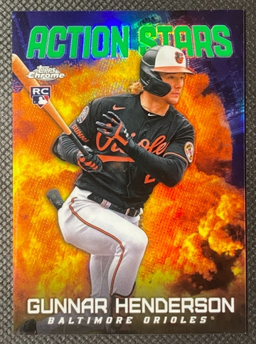 2023 Topps Chrome - #ACS-2 Gunnar Henderson Action Stars Green Refractor RC /99