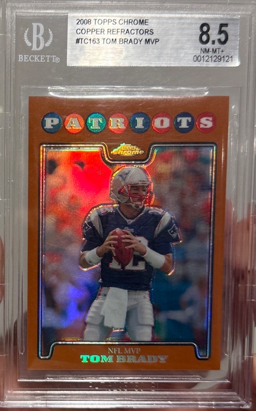 2008 Topps Chrome Tom Brady Copper Refractor /425 BSG 8.5