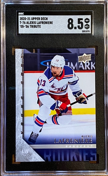 2020-21 Alexis Lafreniere RC Young Guns Tribute SGC 8.5