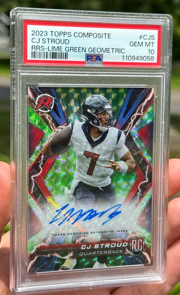2023 Topps Composite Resurgence CJ Stroud Lime Green Geometric Auto #/20 PSA 10