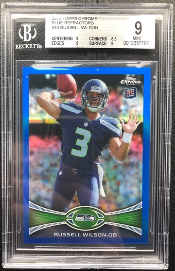 2012 Topps Chrome Russell Wilson RC Blue Refractor #40 147/199 BGS 9.0