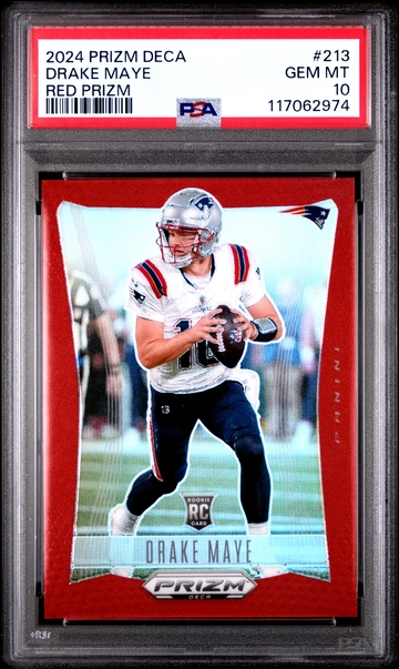2024 PANINI PRIZM DECA #213 DRAKE MAYE RED PRIZM PSA 10