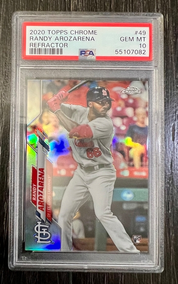 2020 Topps Chrome Randy Arozarena Refractor GEM MT 10