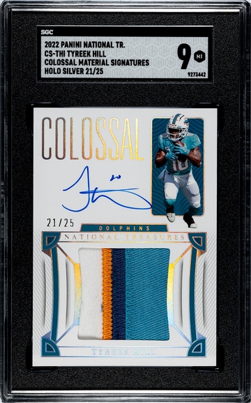 2022 Tyreek Hill National Treasures Holo Siver Auto Patch 21/25