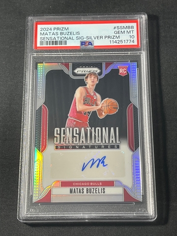 2024 Prizm MATAS BUZELIS RC Auto Sensational Signature SILVER SS-MBB PSA 10 Gem Mint