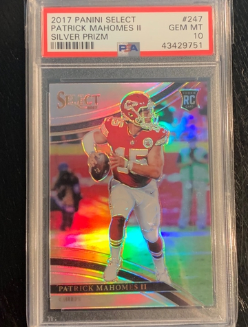 2017 Select Silver Field level Patrick Mahomes psa 10