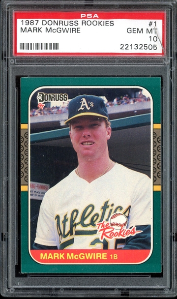 MARK MCGWIRE 1987 DONRUSS ROOKIES #1 PSA 10 RC *CRACK ON CASE*