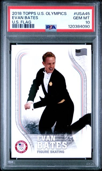 2018 Topps US Winter Olympics Evan Bates U.S. Flag PSA 10