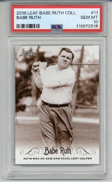 2016 LEAF BABE RUTH COLLECTION #11 BABE RUTH NEW YORK YANKEES PSA 10 LOW POP