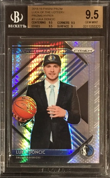 2018-19 Prizm - Luka Doncic - Luck of the Lotter Hyper Refractor - BGS 9.5