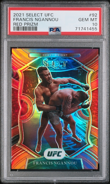 2021 Panini Select UFC #92 Francis Ngannou Red Prizm PSA 10
