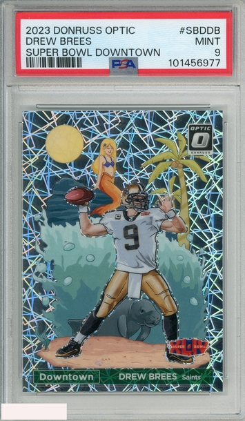 2023 PANINI DONRUSS OPTIC SUPER BOWL DOWNTOWN DREW BREES #SBDDB PSA 9